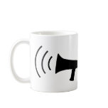 black megaphone icon mug