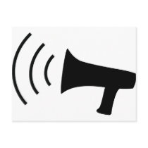 black megaphone icon postcards