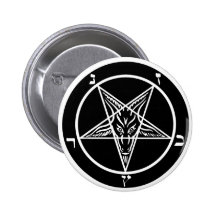 black metal baphomet button-- evil!!