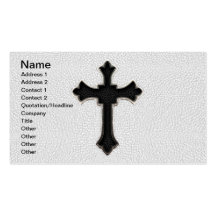 Black Metal Cross Business Cards