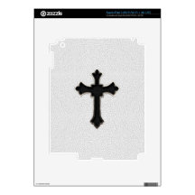 Black Metal Cross Decals For iPad 3