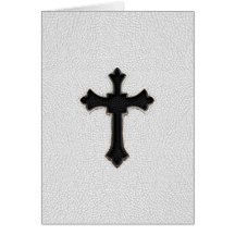 Black Metal Cross Greeting Cards