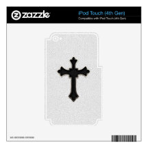 Black Metal Cross iPod Touch 4G Decals