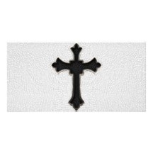 Black Metal Cross Personalized Photo Card