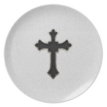 Black Metal Cross Plate