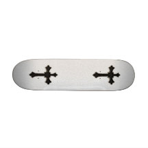 Black Metal Cross Skate Deck