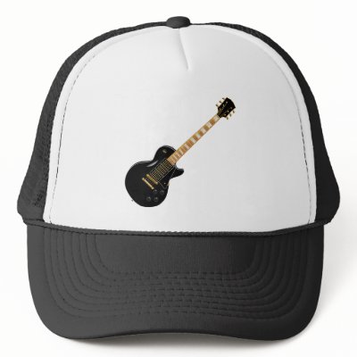 Black Metal Electric Guitar Mesh Hats by rockatfirstsite_II