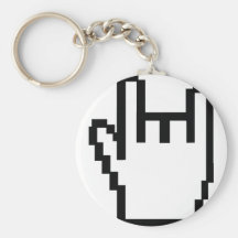black metal-head icon key chain