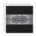 Black Metal Mans 50th Birthday Party Invites