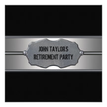 Black Metal Mans Retirement Party Invitations