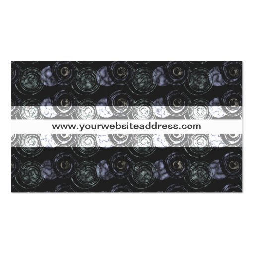 Black Metal Men's Construction Abstract Pattern Business Card Template (back side)