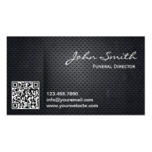 Black Metal QR Code Funeral Business Card