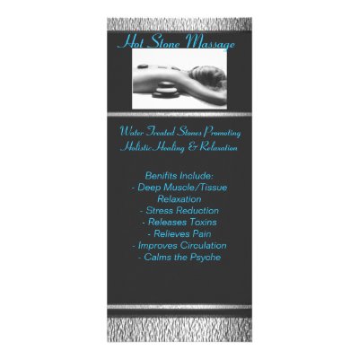Black Metalic, tn_Hot_Stone_Massage, Hot Stone ... Personalized Rack Card by PassionforDetails