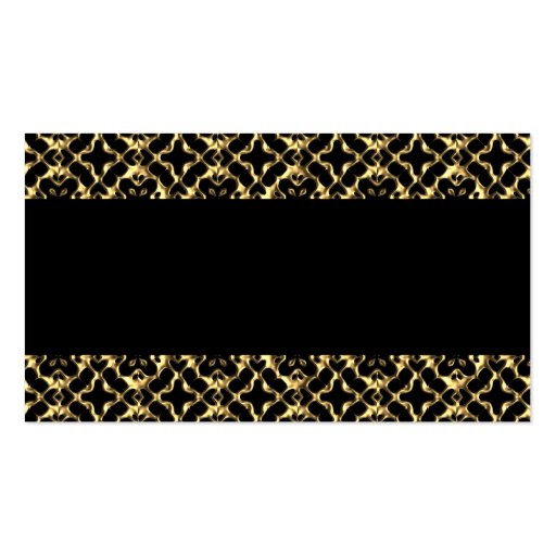 Black & Metallic Gold Lattice Business Card Template (back side)