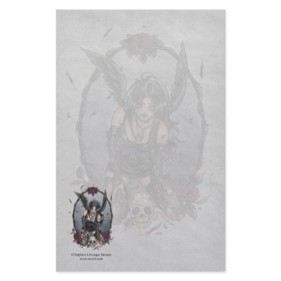 Black Misery Angel Stationery by Planet_Zerick