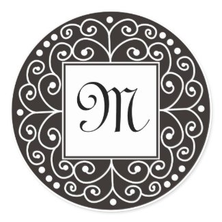 Black Monogram Sticker sticker