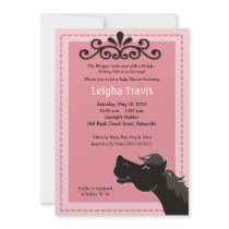 Black Morgan Horse Girl 5x7 Baby Shower Invitation