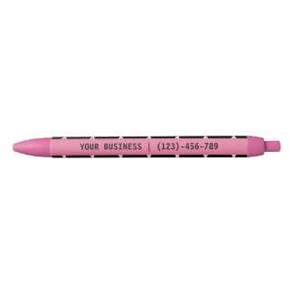 Black Moroccan Lattice Pattern Personalized Black Ink Pen