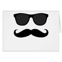 Black Moustache and Sunglasses Humour Gift Cards