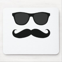 Black Moustache and Sunglasses Humour Gift Mousepad