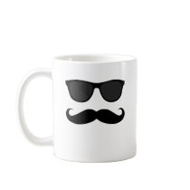 Black Moustache and Sunglasses Humour Gift Coffee Mugs