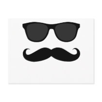 Black Moustache and Sunglasses Humour Gift Post Cards