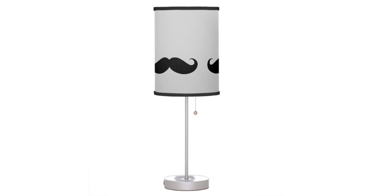 black moustache table lamp Zazzle