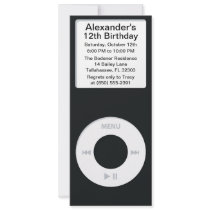 Black MP3 Player iParty Birthday Party Custom Announcements