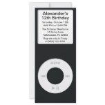 Black MP3 Player iParty Birthday Party Custom Announcements