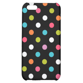 Black Multicolor Polka Dot iPhone 5C Cases