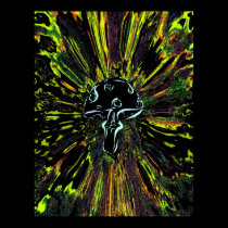 Black Mushroom Tye Dye posters