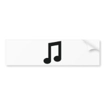 black music note icon bumper stickers