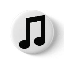 black music note icon buttons