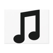 black music note icon postcards