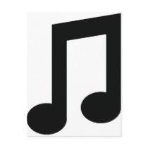 black music note icon postcards