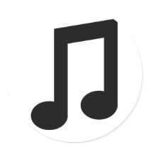 black music note icon stickers