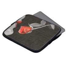 black music notes red Tempting Rose hot lips Computer Sleeve