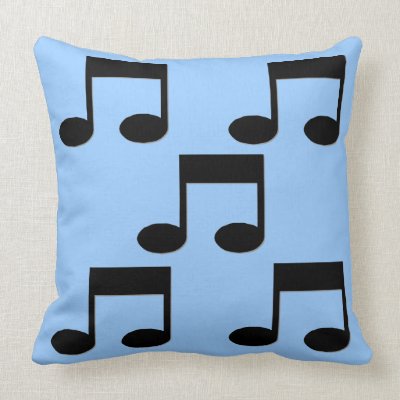 Black Music Theme Pillow Cushion by carnivalandmusic