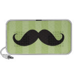 Black mustache and green stripes custom speakers