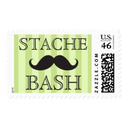 Black mustache bash green stripes postage stamps stamp