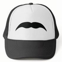 black mustache mesh hat
