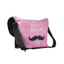 Black Mustache Keep Calm Pink Rickshaw Bags