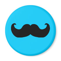 Black Mustache Fridge Magnet
