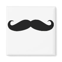 Black Mustache or Black Moustache for Fun Gifts Magnet