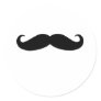 Black Mustache or Black Moustache for Fun Gifts Round Sticker