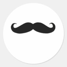 Black Mustache or Black Moustache for Fun Gifts Round Sticker