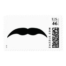 black mustache postage stamp