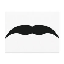 black mustache postcard