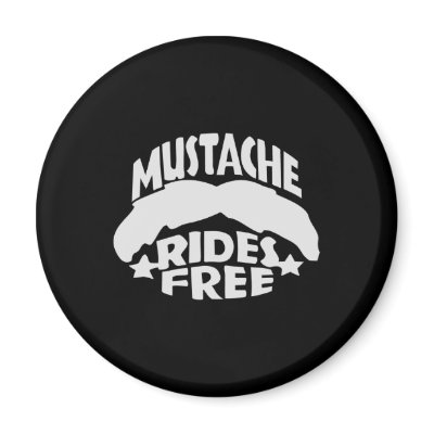 Black Mustache Rides Free Fridge Magnet by WhiteTiger_LLC