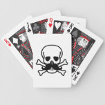 Black Mustache Skull Cross-Bones Playing Cards